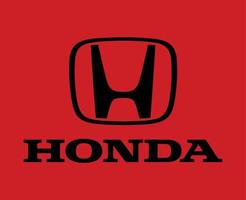 honda logotyp varumärke symbol med namn svart design japan bil bil vektor illustration med röd bakgrund