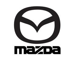 mazda Logo Symbol Marke Auto mit Name schwarz Design Japan Automobil Vektor Illustration