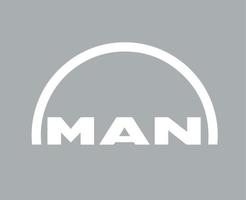 Mann Marke Logo Auto Symbol Weiß Design Deutsche Automobil Vektor Illustration mit grau Hintergrund