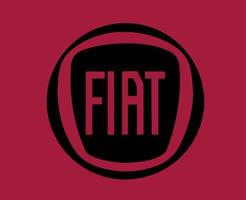 Fiat Logo Marke Auto Symbol schwarz Design Italienisch Automobil Vektor Illustration mit rot Hintergrund