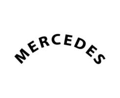 mercedes logotyp varumärke symbol namn svart design tysk bil bil vektor illustration