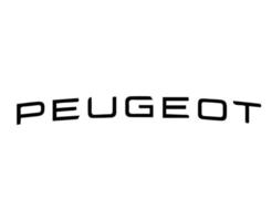 peugeot varumärke logotyp bil symbol namn svart design franska bil vektor illustration