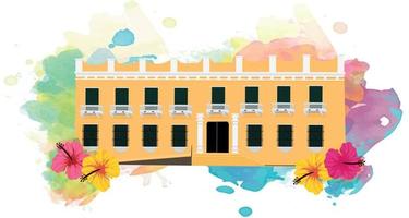 museo bolivariano lura flores y fondo colorido vektor