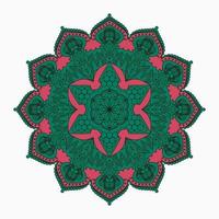 kreisförmiges Muster in Form von Mandala, dekorative Verzierung im orientalischen Stil, dekorativer Mandala-Designhintergrund freier Vektor