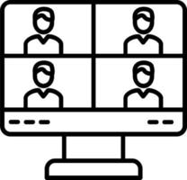 Vektorsymbol für Online-Meetings vektor