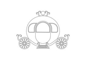 svart och vit prinsessa transport vektor ClipArt. färg sida av prinsessa transport