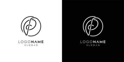 skön brev p logotyp design, logotyp p vektor, handskriven logotyp av signatur, bröllop, mode affär, kosmetika affär, skönhet affär, boutique, blommig kreativ logotyp design mall vektor