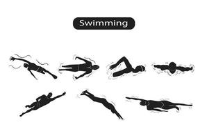 Schwimmen Sport Silhouette Vektor Illustration