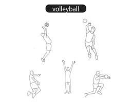 Volleyball Spieler Linie Symbol Vektor Illustration