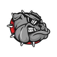 gonzaga bulldogg maskot huvud med svart solglasögon på logotyp vektor illustration