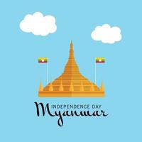 Vektorillustration eines Hintergrunds für glücklichen Myanmar Unabhängigkeitstag. vektor