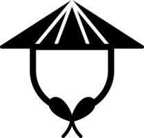 kinesisk hatt vektor ikon