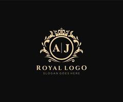 Initiale aj Brief luxuriös Marke Logo Vorlage, zum Restaurant, Königtum, Boutique, Cafe, Hotel, heraldisch, Schmuck, Mode und andere Vektor Illustration.