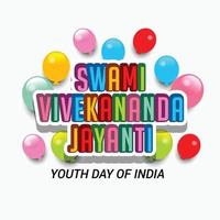 Vektorillustration von Swami Vivekananda Jayanti, nationaler Jugendtag. vektor