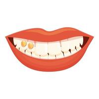 Zahn Juwel implantieren Symbol Karikatur Vektor. Dental Pflege vektor