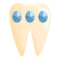 Schönheit Zahn Juwel Symbol Karikatur Vektor. Dental Pflege vektor
