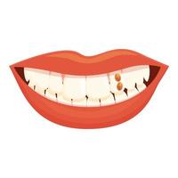 rubin tand pärla ikon tecknad serie vektor. dental vård vektor