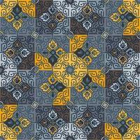 ethnisch Blumen- Mosaik nahtlos Muster. abstrakt geometrisch Zier Hintergrund. vektor