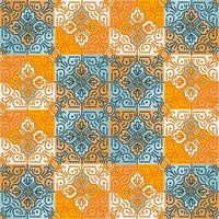 ethnisch Blumen- Mosaik nahtlos Muster. abstrakt geometrisch Zier Hintergrund. vektor