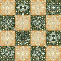 nahtlos Muster mit Mandalas Mosaik. abstrakt geometrisch Zier Hintergrund. Jahrgang dekorativ Fliese. vektor