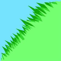 Vektor Illustration von Gras auf ein abfallend einfach auf ein Berg hügel. eben Design