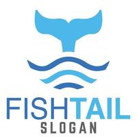 modern einfach minimalistisch Fisch Schwanz Logo Design Vektor mit modern Illustration Konzept Stil zum Abzeichen, Emblem und T-Shirt Drucken. modern Fisch Schwanz Logo Karikatur Illustration.