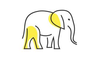 illustration vektor av elefant med linje konst stil