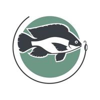 vektor av nile tilapia fisk illustration logotyp design mall för restauranger eller fiske klubb