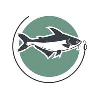illustration vektor av pangor havskatt med platt design stil för mall logotyp design restaurang eller fiske klubb