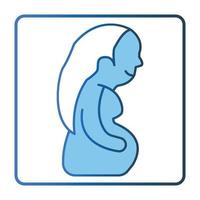 gravid ikon illustration. ikon relaterad till bebis vård. linjär Färg ikon stil, två tona ikon. enkel vektor design redigerbar