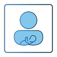 halten Baby Symbol. Symbol verbunden zu Baby Pflege. geradlinig Farbe Symbol Stil, zwei Ton Symbol. einfach Vektor Design editierbar