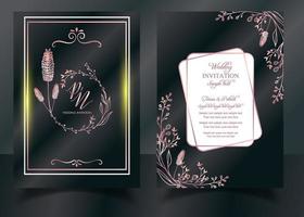 Einladung Karte mit schön Blühen Blumen- Aquarell Hintergrund. schön Hand Zeichnung Hochzeit Einladung Design Rosa Rose Einladung Vorlage. elegant Hochzeit Karte mit schön Blumen- Vektor. vektor