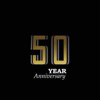 50 Jahre Jubiläum Logo Vektor Vorlage Design Illustration Gold und Schwarz