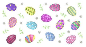 bakgrund av dekorerad festlig påsk ägg. vektor illustration.
