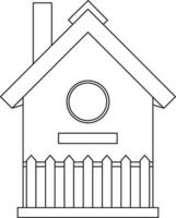 vektor illustration trä- fågelholk, en hydda med en staket, små trä- hus, färg bok, klotter och skiss