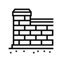 Bewältigung Mauer Gebäude Haus Linie Symbol Vektor Illustration