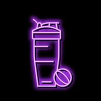 Shaker Smoothie Obst Saft Essen Neon- glühen Symbol Illustration vektor