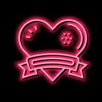 Herz mit Band Logo Neon- glühen Symbol Illustration vektor