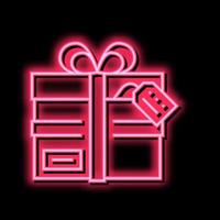 Geschenk Karton Box Neon- glühen Symbol Illustration vektor