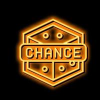 Chance Slot Spiel Neon- glühen Symbol Illustration vektor