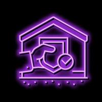 Versicherung Eigentum Nachlass Zuhause Neon- glühen Symbol Illustration vektor