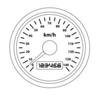 Tachometer Gliederung Symbol Illustration auf isoliert Weiß Hintergrund vektor