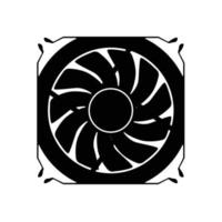 pc Gehäuse Ventilator Silhouette. schwarz und Weiß Symbol Design Element auf isoliert Weiß Hintergrund vektor
