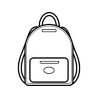 Schule Damen Rucksack zum Mädchen, einfach linear Symbol isoliert auf Weiß Hintergrund. Waren zum Schule, Wandern Reisen. Ausbildung, Reise. Logo zum Tag von Wissen. zurück zu Schule. Vektor Illustration