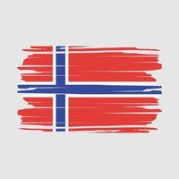 Pinselvektor mit Norwegen-Flagge vektor