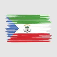 äquatorialguinea-flaggenpinsel vektor