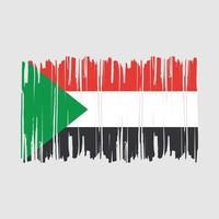 sudan flagga borsta vektor illustration