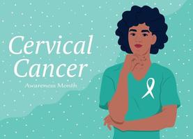 äggstockar cancer medvetenhet månad i england. äggstockar cancer medvetenhet band. afrikansk amerikan kvinna och symbol av hälsa. vektor mall för baner, hälsning kort, affisch med bakgrund.