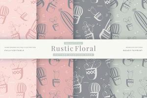 schön rustikal Blumen- Muster nahtlos Pack vektor