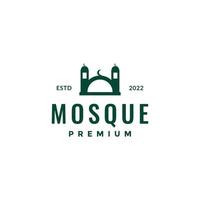 Moschee Muslim Gebete Kuppel minimal Logo Design Vektor Symbol Illustration